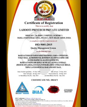 Certificate Of Compliance ISO 9001-2015