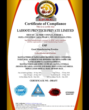 Certificate Of Compliance GMP